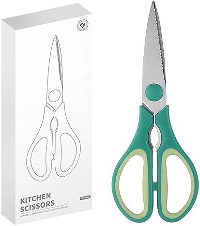 Light Green Kitchen Shears, Rkqoa Kitchen Scissors Heavy Duty Cooking Scissors, Dishwasher Safe Scissors Kitchen House Essentials Supplies, Stainless Steel Sharp Utility Shears for Meat, Chicken