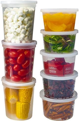 DuraHome Deli Containers with Lids for Food Storage Leakproof - 60 Sets BPA-Free Plastic Microwaveable Clear Food Storage Container Premium Quality, Freezer & Dishwasher Safe (16 oz & 32 oz - Bulk)