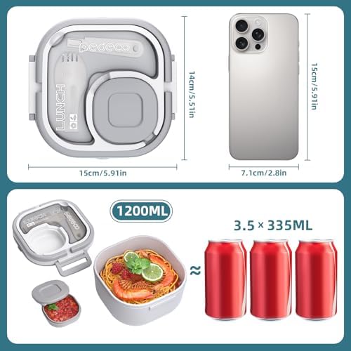 PEDECO All-in-one Stainless Steel Bento Box with Insulated bag,Leak-Proof,1-Tier Bento box,Lunch Box With Portable Sauce Pod and Cutlery-for Kids/Toddler,Dishwasher Safe,White