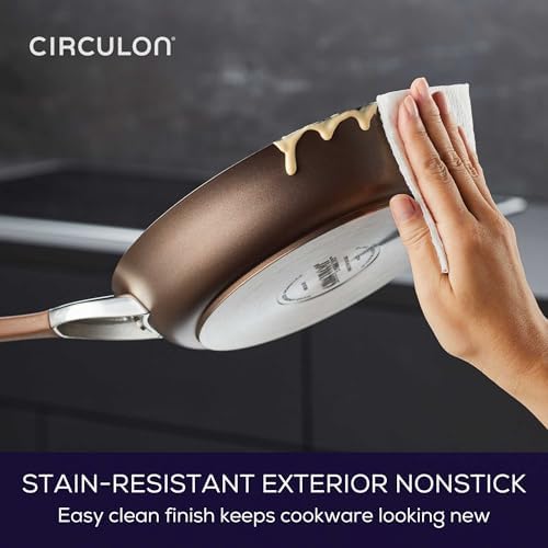 Circulon Symmetry Non Stick Pots and Pans Set, 11-Piece, Chocolate