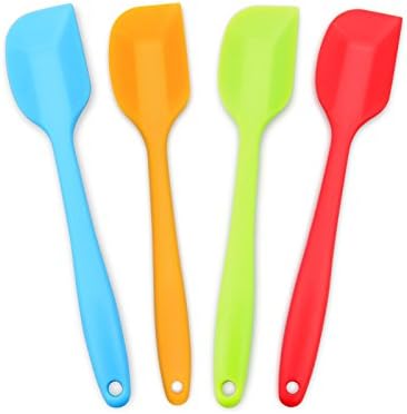 4-Piece Silicone Spatula Set with Stainless Steel Core, Small, Multicolor