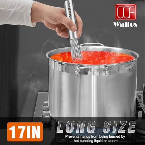 Walfos Whisks Large Whisk Set of 2, Heavy Duty Stainless Steel Wire Whisk Ideal For Beating Eggs, Mixing Batter & Blending Sauces.（13in+17in)