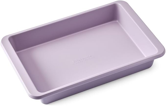 KitchenAid 9 x 13-In Nonstick Swiss Engineered Aluminized Steel Cake Pan, Dishwasher Safe, Wildflower