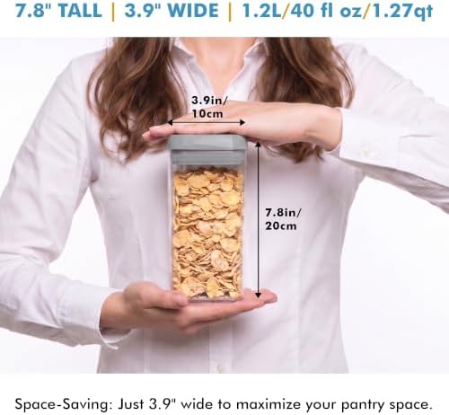Shazo 6 PC 1.2L Airtight Food Storage Containers with Lids BPA Free Plastic