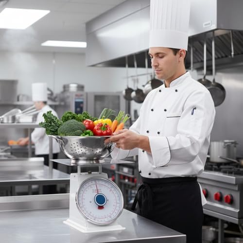 TrueCraftware- 70 lb. Mechanical Kitchen Flat Platform Weighing Food Scale- Heavy Duty Portion Control Mechanical Kitchen and Food Scale Industrial Dial Scale for Kitchens and Restaurants