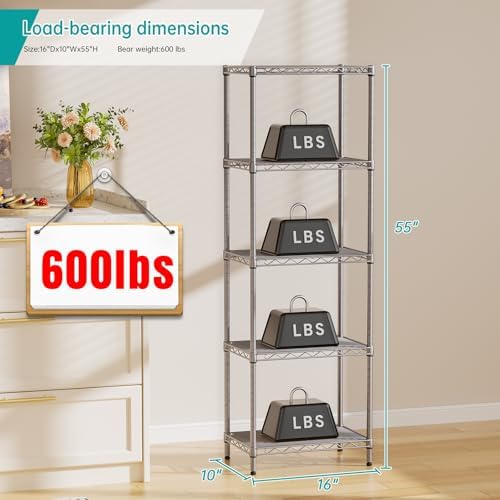 SINGAYE Metal Shelves Wire Shelving Storage Standing Adjustable Shelf Unit
