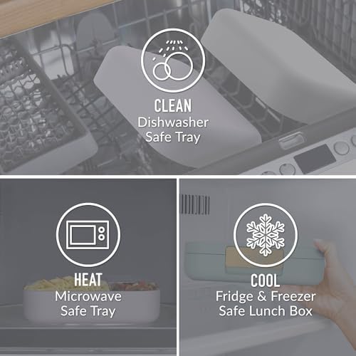 Bentgo® Modern - Leak-Resistant Bento Lunch Box For Adults, Teens, & Larger Appetites; Reusable BPA-Free Meal Prep Container with 3 or 4 Compartments, Dishwasher/Microwave Safe; 5 Cups (Dusk Blue)