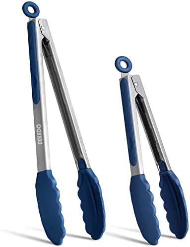 Tongs for Cooking, Stainless Steel Kitchen Tongs with Silicone Tips
