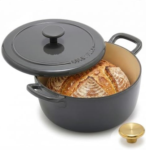 GreenPan x Bobby Flay 5.5QT Enameled Cast Iron Dutch Oven With Lid, Slate