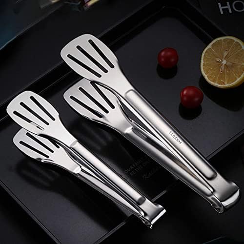 2 Pack Kitchen Tongs Stainless Steel Locking Cooking Barbecue Grilling Food Tongs Kitchen Clamps Sturdy High Resistant Heat Tongs (2PC (7inch and 12inch))