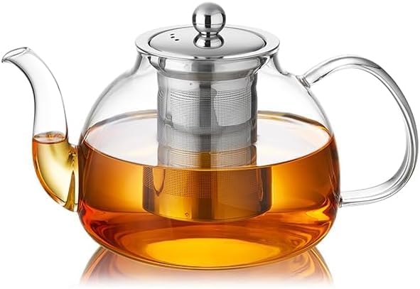 DOPUDO Glass Teapot with Infuser, 40 oz Borosilicate Tea Kettle