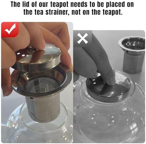 PARACITY Glass Teapot for Stovetop, 50 oz Clear Tea Kettle with Infuser