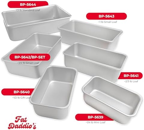 Fat Daddio's BP-5640 Anodized Aluminum Bread Loaf Pan, 5.5 x 3.125 x 2.375 Inch