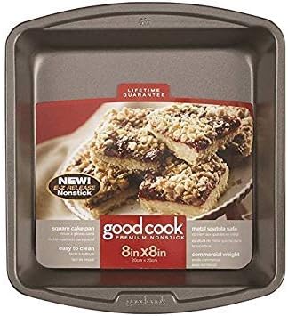 GoodCook Everyday Nonstick Steel Square Pan, 8", Gray (Pack of 12)