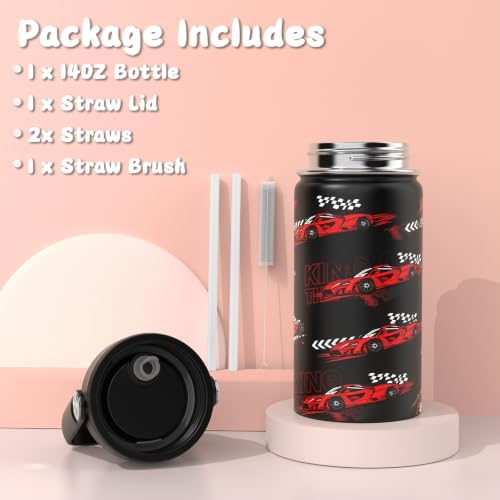 Kids Bento Lunch Box with Food Jar, Water Bottle, Lunch Bag, Car