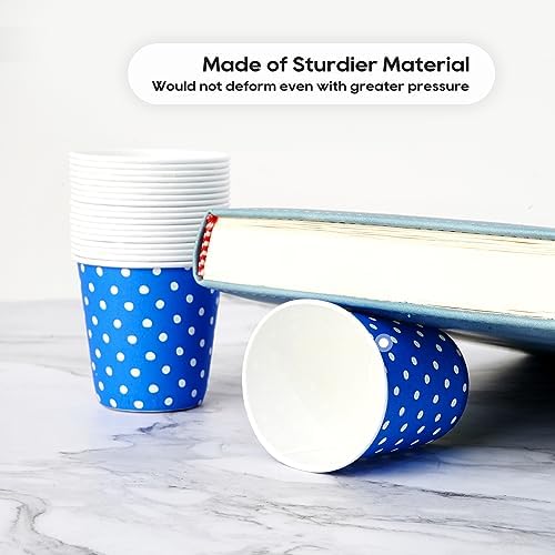 JOLLY PARTY 300Pack 3oz Blue Paper Mouthwash Cups Disposable Bathroom Cups