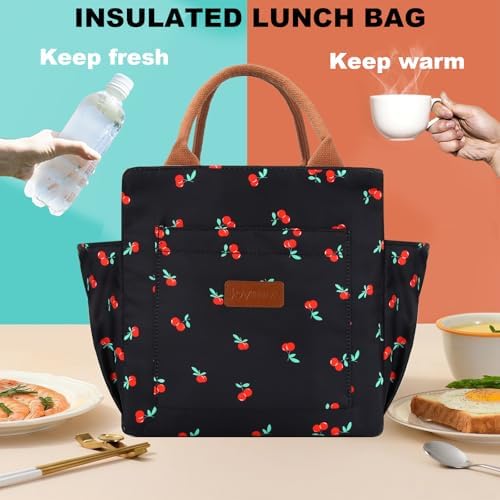 Joymee Insulated Lunch Bag for Women Reusable Leakproof - Cherry