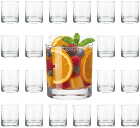 LEMONSODA Premium Highball 12oz/15oz Glass Sets - Elegant Tom Collins Glasses - Tall Water Drinking Glasses - Bar Glassware for Mojito, Whiskey, Cocktail (10oz, Set of 24)