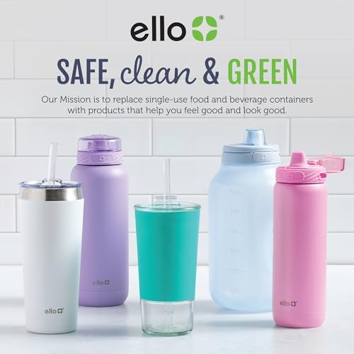 Ello Duraglass 2 Cup Glass Storage Containers with Lids, 2 Pack, Blue