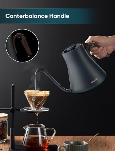 INTASTING Gooseneck Electric Kettle with ±1℉ Temperature Control, 0.9L