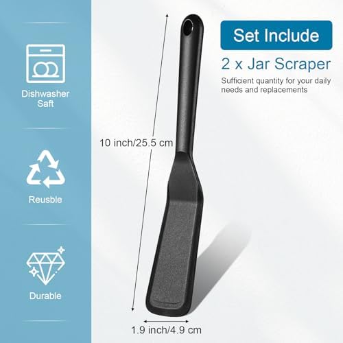 Zopeal 2 Pcs Narrow Silicone Crepe Spatula Long Non Stick,Black