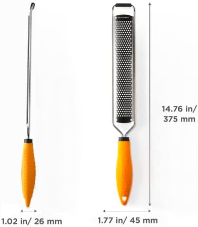 Deiss PRO Lemon Zester & Heavy Duty Grater - Parmesan, Garlic, Nutmeg, Chocolate, Fruits, Vegetables, Ginger & Cheese Shredder