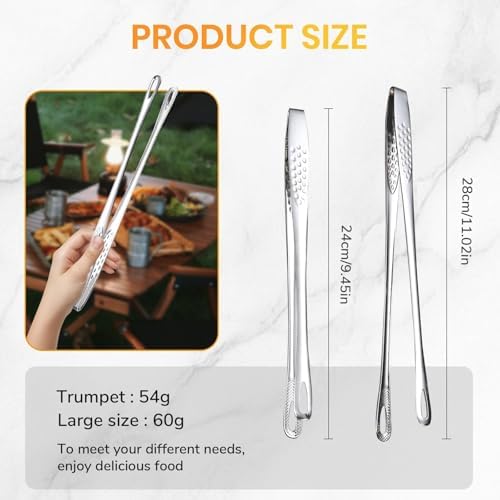 Stainless Steel Grill Tongs, 2025 New Kitchen Tweezers for Cooking, Korean and Japanese BBQ Stainless Steel Grill Tongs, Portable Kitchenware for Home Outdoor BBQ (1pcs, 9.5in)
