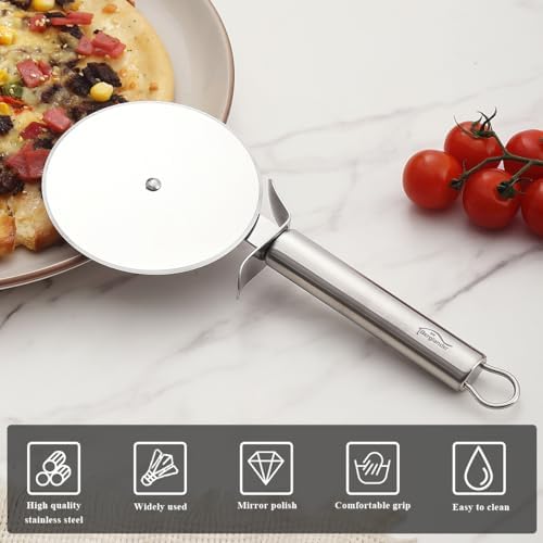 Berglander Pizza Wheel, Titanium Plating Stainless Steel Pizza Cutter, Super Sharp Pizza Slicer With Titanium Plating, Pastry Cutter, Easy to Clean And Stored