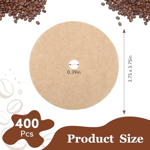 400Pcs Percolator Coffee Filter, 3.75in Unbleached Disposable Coffee Filter