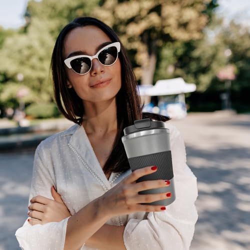 Vacuum Insulated Stainless Steel Travel Coffee Mug,Leak Proof Cup with Lid