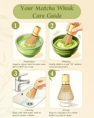 Matcha Whisk, Bamboo Matcha Whisk - 1-Pack 76-Prong