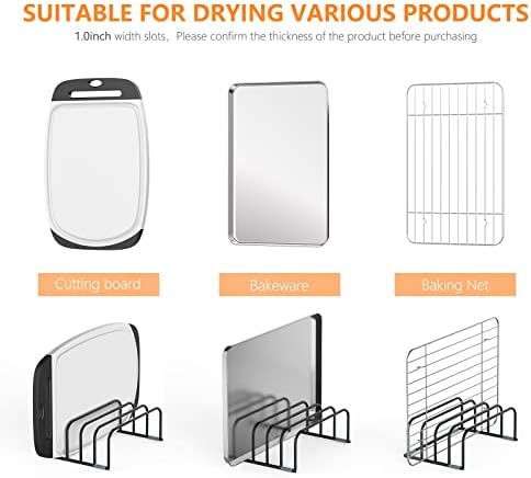 KORRTFID Cutting Board Storage Rack, Compact Cutting Board Organizer, Chopping Board Storage Stand Rack, Bakeware & Cookie Pan Sheets Organizer (2PCS 1.0 Inch)