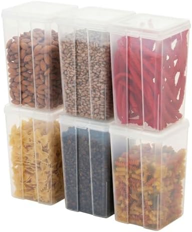 IRIS USA Food Storage Containers Set, 2.7 Qt - 6 Pack, Food Grade Plastic