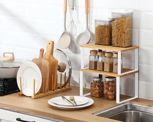 4 Pcs Kitchen Organizer Accessories Set for Cabinet, Wood, 11.8 x 7.9''