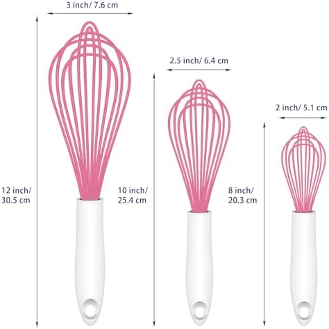 OYV Pink Silicone Whisk Set of 3