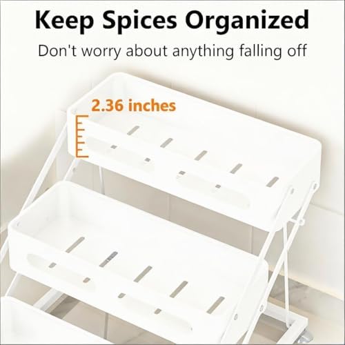 Ceetug 3 Tier Foldable Spice Rack, White