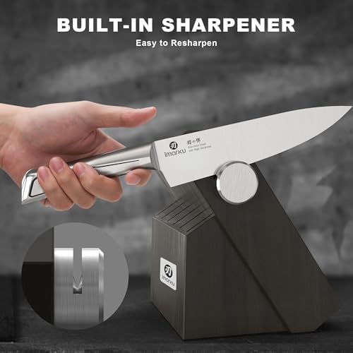imarku 14-Piece High-Carbon Stainless Steel Knife Set with Block