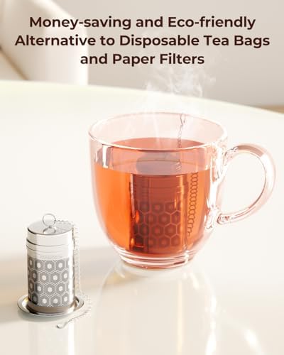 Reinmoson Mini Tea Strainer for Loose Tea Fine Mesh Tea Infuser 1.2”x2.2”