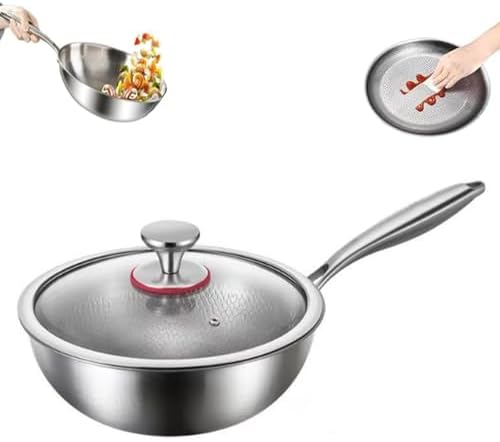 Toutrop Titanium Hammered Pan Pro with Lid, Durable Scratch-Resistant Titanium Frying Pans for Cooking Non Stick, Even Heating for Cooking, Nutritious Pan for Cooking