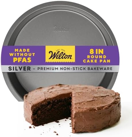 Wilton Silver Non-Stick Round Cake Pan, Made Without PFAS, 8 in.