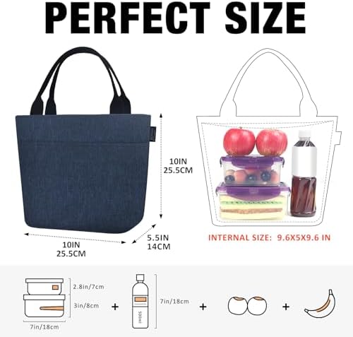 Aosbos Lunch Tote Bag,Insulated Lunch Bag For Women,Work,Office