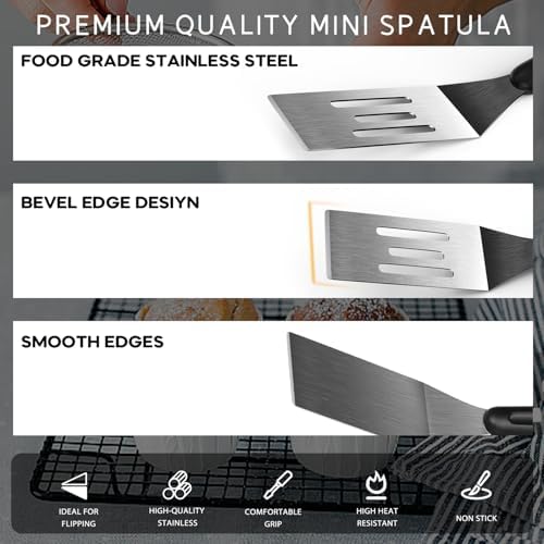 5Pcs Stainless Steel Mini Metal Spatula for Cooking Baking Serving