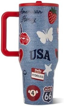 HydroJug Traveler 40oz, Insulated Tumbler with Handle & Straw, American Honey