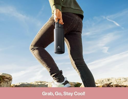 POWCAN 32 oz Insulated Water Bottle with 2-in-1 Straw and Spout Lid, Keep Cold 24H, Leak-Proof, BPA-Free, Double Wall Stainless Steel Water Bottle for Sports, Gym, Travel, and School (Cotton Candy)