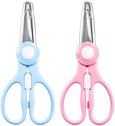 2Pcs Baby Food Scissors, Portable Travel Food Scissors for Kids