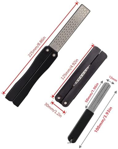 400/600 Grit Portable Handheld Double Sided Sharpener Pocket Diamond Knife Sharpening Stone, Portable Fish Hook File Fishing Hook Sharpener,Dart Sharpener for Steel Tip(4pcs)