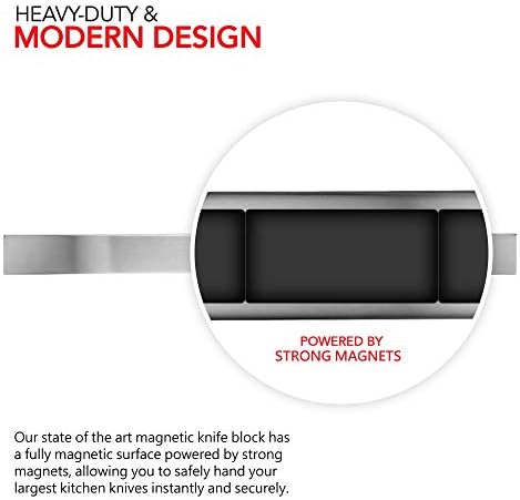 Modern Innovations Magnetic Knife Holder for Wall and Fridge - 24" Knife Magnetic Strip, Magnet Kitchen Knife Holder and Rack, Stainless Steel Magnetic Knife Bar for Kitchen Utensils