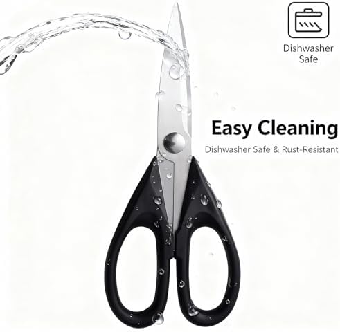 Multipurpose Kitchen Shears, 8.7" Professional Heavy-Duty Scissors, Dishwasher Safe, Rust-Resistant Stainless Steel, Ergonomic Soft Grip Handles for Cooking and Home Use