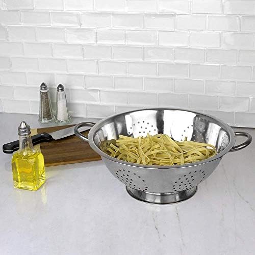 Home Basics Deep Colander Stainless Steel 3 Quart#44;