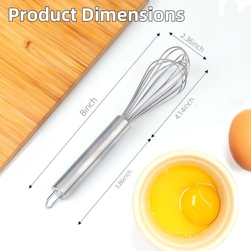 Stainless Steel Small Whisk for Cooking, 8 inches